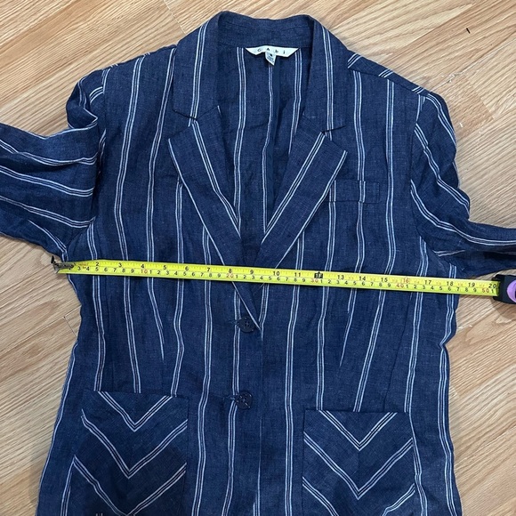 Cabi 100% linen nautical buttons striped women’s size 8 business casual blazer - Picture 8 of 11